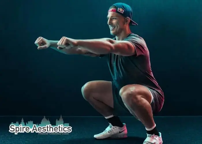 Image of man build leg muscle Whitnash through exercise
