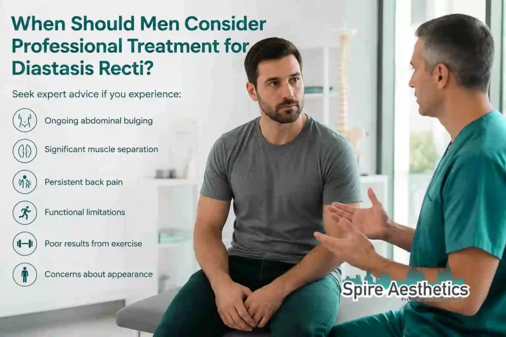 When Should Men Consider Professional Treatment for Diastasis Recti Whitnash?